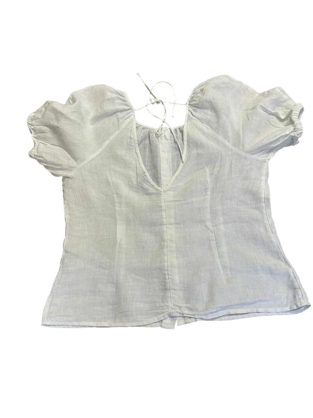 J. Crew White Puff-Sleeve Tie-Neck Blouse - Picture 10 of 13